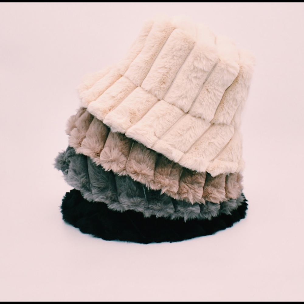 Plush bucket hats